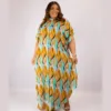 Slightly Embellished Hallie Shirt Dress Bubu In Gold Mix