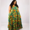 Well-Embellished Full Flare Aderonke Dress With Pleats