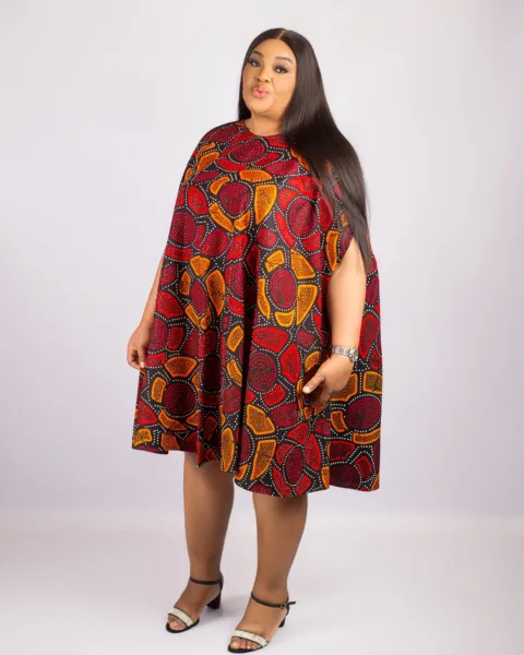 Lavishly Embellished Amaka Dress In Orange And Wine