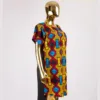 Front Embellished Hi-Lo Uche Dress - Yellow Mix