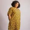 Slightly Embellished Oluwatoyin Dress In Yellow Mix