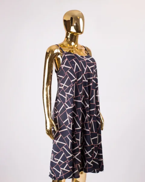 Softly Stoned Toun Dress - Navy And Peach Mix