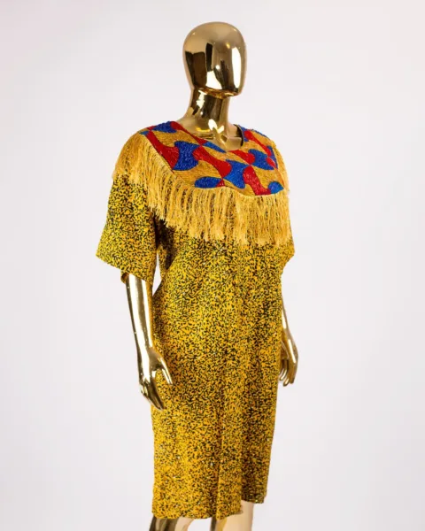 Well-Embellished And Beaded Mix Cynthia Fringe Dress