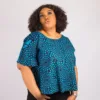 Lightly Embellished Iyanu Bubu Top - Blue Polka
