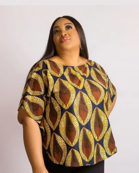 Lavishly Embellished Iyanu Bubu Top - Chocolate Mix