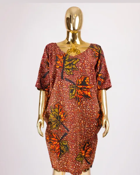 Well-Embellished Leaf Patterned Olamide Dress