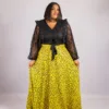 Fully Embellished Jade Long Flare Skirt (Fully Lined)