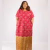 Well-Embellished Priscilla Frill Dress In Red And White Mix