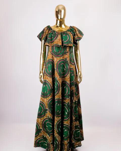 Heavily Embellished Gabby Dress - Coffee Mix (Fully Lined)
