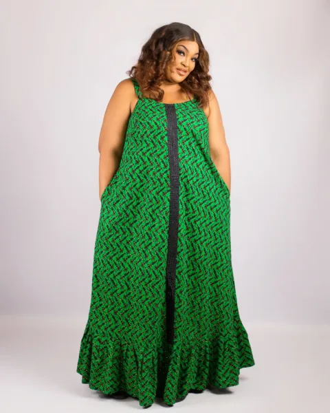 Well-Embellished Toke Dress With Bedazzled Centre Panel