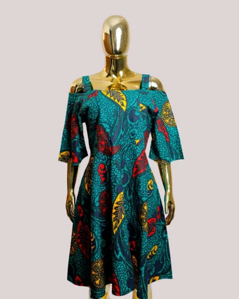 Embellished Cuppy Dress (Green Mix)